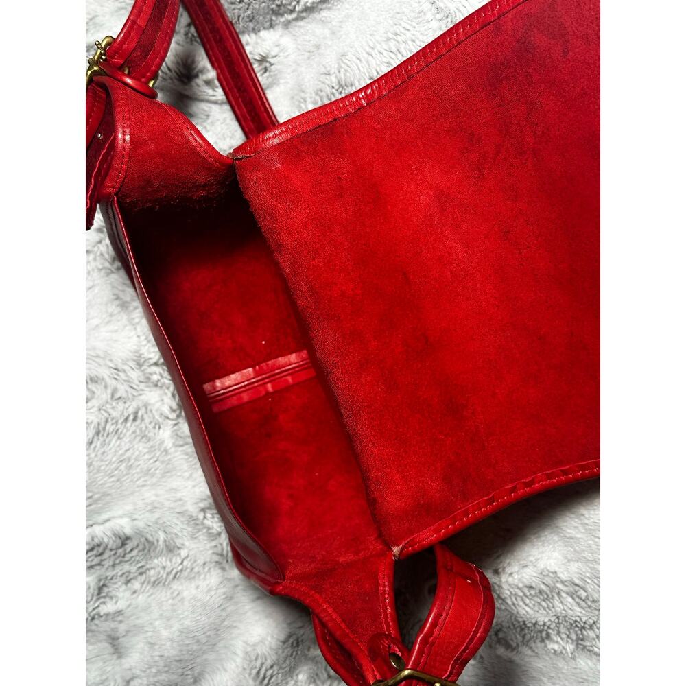 PRE-CREED Vintage Coach 9170 Classic Pouch Red Leather Metal Tag 1970s - Picture 8 of 16